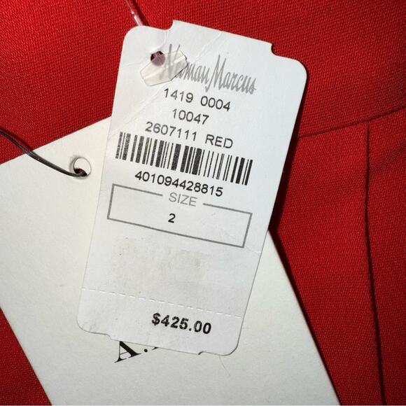 A.L.C  NWT  Russel Cropped Button-Fly High Rise Crepe Pants Scarlet Red Size 2 - Picture 9 of 11